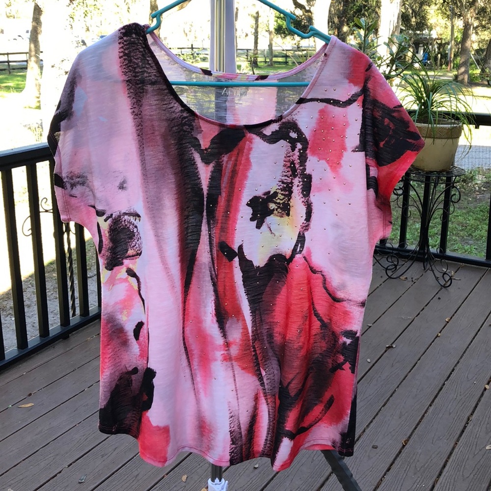 Apt 9 multi colored embellished T-shirt